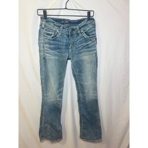Vintage Y2K Silver Jeans Suki Bootcut 28 Medium Wash Contrast Stitch Western